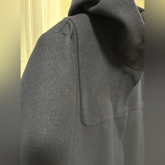 COS Darkest Navy Blue Hooded Wool Duffle Coat Size 12 - Picture 7 of 16